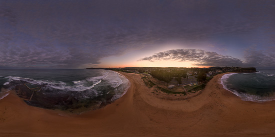 Mona Vale Beach at Sunset - 360˚ Panorama